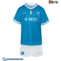 Fotballdrakt Barn SSC Napoli Hjemmedraktsett 2025-26 Kortermet (+ Korte bukser)